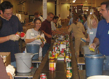 Summer clerks in Austin help put at local food bank